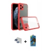 MARSİLYAN™- iPhone 11 Pro Max Kılıf Nova Asil Özel Seri - Siyah 18D Cam Ekran Koruyucu + Lacivert Pers Alüminyum Kamera Lens