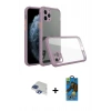 MARSİLYAN™- iPhone 11 Pro Max Kılıf Nova Asil Özel Seri - Siyah 18D Cam Ekran Koruyucu + Lacivert Pers Alüminyum Kamera Lens