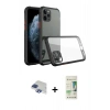 MARSİLYAN™- iPhone 11 Pro Max Kılıf Nova Asil Özel Seri - Siyah 20D Premium Cam Ekran Koruyucu + Pers Alüminyum Kamera Lens - LT