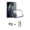 MARSİLYAN™- iPhone 11 Pro Max Kılıf Nova Asil Özel Seri - Siyah 20D Premium Cam Ekran Koruyucu + Rainbow Kamera Lens Koruma Cam - YL