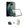 MARSİLYAN™- iPhone 11 Pro Max Kılıf Nova Asil Özel Seri - Siyah 20D Premium Cam Ekran Koruyucu + Kamera Lens Koruma Cam - SF