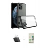 MARSİLYAN™- iPhone 11 Pro Max Kılıf Nova Asil Özel Seri - Siyah 20D Premium Cam Ekran Koruyucu + Kamera Lens Koruma Cam - SF