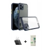 MARSİLYAN™- iPhone 11 Pro Max Kılıf Nova Asil Özel Seri - Siyah 20D Premium Cam Ekran Koruyucu + Kamera Lens Koruma Cam - SF