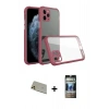 MARSİLYAN™- iPhone 11 Pro Max Kılıf Nova Asil Özel Seri - Siyah 34D Hayalet Izgaralı Cam + Rainbow Kamera Lens Koruma Cam - GD