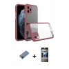 MARSİLYAN™- iPhone 11 Pro Max Kılıf Nova Asil Özel Seri - Siyah 34D Hayalet Izgaralı Cam + Metal Kamera Lens Koruma Cam - SH