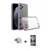 MARSİLYAN™- iPhone 11 Pro Max Kılıf Nova Asil Özel Seri - Siyah 34D Hayalet Izgaralı Cam + Pers Alüminyum Kamera Lens - LT