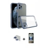 MARSİLYAN™- iPhone 11 Pro Max Kılıf Nova Asil Özel Seri - Siyah 34D Hayalet Izgaralı Cam + Pers Alüminyum Kamera Lens - LT