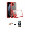 MARSİLYAN™- iPhone 11 Pro Max Kılıf Nova Asil Özel Seri - Siyah 34D Hayalet Izgaralı Cam + Renkli Kamera Lens Koruma Cam - SI