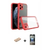 MARSİLYAN™- iPhone 11 Pro Max Kılıf Nova Asil Özel Seri - Siyah 34D Hayalet Izgaralı Cam + Renkli Kamera Lens Koruma Cam - PE