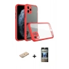 MARSİLYAN™- iPhone 11 Pro Max Kılıf Nova Asil Özel Seri - Siyah 34D Hayalet Izgaralı Cam + Renkli Kamera Lens Koruma Cam - YL