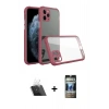 MARSİLYAN™- iPhone 11 Pro Max Kılıf Nova Asil Özel Seri - Siyah 34D Hayalet Izgaralı Cam + Kamera Lens Koruma Cam - SF