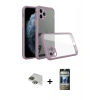 MARSİLYAN™- iPhone 11 Pro Max Kılıf Nova Asil Özel Seri - Siyah 34D Hayalet Izgaralı Cam + Pers Alüminyum Kamera Lens - YL