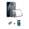 MARSİLYAN™- iPhone 11 Pro Max Kılıf Nova Asil Özel Seri - Siyah 34D Izgaralı Cam + Metal Kamera Lens Koruma Cam - GD
