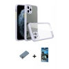 MARSİLYAN™- iPhone 11 Pro Max Kılıf Nova Asil Özel Seri - Siyah 34D Izgaralı Cam + Shine Kamera Lens Koruma Cam - GS