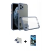 MARSİLYAN™- iPhone 11 Pro Max Kılıf Nova Asil Özel Seri - Siyah 34D Izgaralı Cam + Pers Alüminyum Kamera Lens - LT