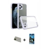 MARSİLYAN™- iPhone 11 Pro Max Kılıf Nova Asil Özel Seri - Siyah 34D Izgaralı Cam + Rainbow Kamera Lens Koruma Cam - YL