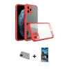 MARSİLYAN™- iPhone 11 Pro Max Kılıf Nova Asil Özel Seri - Siyah 34D Izgaralı Cam + Rainbow Kamera Lens Koruma Cam - YL