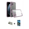 MARSİLYAN™- iPhone 11 Pro Max Kılıf Nova Asil Özel Seri - Siyah 34D Izgaralı Cam + Rainbow Kamera Lens Koruma Cam - YL