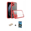 MARSİLYAN™- iPhone 11 Pro Max Kılıf Nova Asil Özel Seri - Siyah 34D Izgaralı Cam + Renkli Kamera Lens Koruma Cam - YL