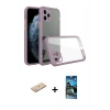 MARSİLYAN™- iPhone 11 Pro Max Kılıf Nova Asil Özel Seri - Siyah 34D Izgaralı Cam + Renkli Kamera Lens Koruma Cam - YL