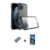 MARSİLYAN™- iPhone 11 Pro Max Kılıf Nova Asil Özel Seri - Siyah 34D Izgaralı Cam + Shine Kamera Lens Koruma Cam - SABE