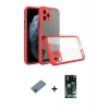 MARSİLYAN™- iPhone 11 Pro Max Kılıf Nova Asil Özel Seri - Siyah 360 Mat Full Body Arka Koruyucu + Mavi Shine Kamera Lens Koruma Cam