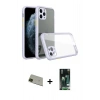 MARSİLYAN™- iPhone 11 Pro Max Kılıf Nova Asil Özel Seri - Siyah 360 Mat Full Body Arka Koruyucu + Rainbow Kamera Lens Koruma Cam - YL