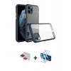 MARSİLYAN™- iPhone 11 Pro Max Kılıf Nova Asil Özel Seri - Siyah 3D Antistatik Cam Ekran Koruyucu + Pers Alüminyum Kamera Lens - KI