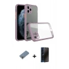 MARSİLYAN™- iPhone 11 Pro Max Kılıf Nova Asil Özel Seri - Siyah 3D Antistatik Hayalet Cam Ekran Koruyucu + Metal Kamera Lens Koruma Cam - GD