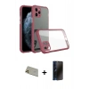 MARSİLYAN™- iPhone 11 Pro Max Kılıf Nova Asil Özel Seri - Siyah 3D Antistatik Hayalet Cam Ekran Koruyucu + Rainbow Kamera Lens Koruma Cam - GD