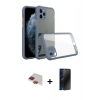 MARSİLYAN™- iPhone 11 Pro Max Kılıf Nova Asil Özel Seri - Siyah 3D Antistatik Hayalet Cam Ekran Koruyucu + Pers Alüminyum Kamera Lens - KI