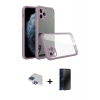 MARSİLYAN™- iPhone 11 Pro Max Kılıf Nova Asil Özel Seri - Siyah 3D Antistatik Hayalet Cam Ekran Koruyucu + Pers Alüminyum Kamera Lens - LT