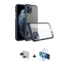 MARSİLYAN™- iPhone 11 Pro Max Kılıf Nova Asil Özel Seri - Siyah 3D Antistatik Seramik Nano Ekran Koruyucu + Pers Alüminyum Kamera Lens - SH