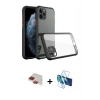 MARSİLYAN™- iPhone 11 Pro Max Kılıf Nova Asil Özel Seri - Siyah 3D Antistatik Seramik Nano Ekran Koruyucu + Pers Alüminyum Kamera Lens - KI