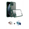 MARSİLYAN™- iPhone 11 Pro Max Kılıf Nova Asil Özel Seri - Siyah 3D Antistatik Seramik Nano Ekran Koruyucu + Pers Alüminyum Kamera Lens - KI