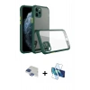 MARSİLYAN™- iPhone 11 Pro Max Kılıf Nova Asil Özel Seri - Siyah 3D Antistatik Seramik Nano Ekran Koruyucu + Pers Alüminyum Kamera Lens - LT