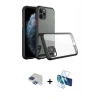 MARSİLYAN™- iPhone 11 Pro Max Kılıf Nova Asil Özel Seri - Siyah 3D Antistatik Seramik Nano Ekran Koruyucu + Pers Alüminyum Kamera Lens - LT
