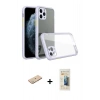 MARSİLYAN™- iPhone 11 Pro Max Kılıf Nova Asil Özel Seri - Siyah 6D Mat Seramik Hayalet Nano Ekran Koruyucu + Renkli Kamera Lens Koruma Cam - YL