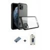 MARSİLYAN™- iPhone 11 Pro Max Kılıf Nova Asil Özel Seri - Siyah Bilvis Hayalet Cam Ekran Koruyucu + Shine Kamera Lens Koruma Cam - GD