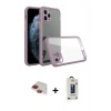 MARSİLYAN™- iPhone 11 Pro Max Kılıf Nova Asil Özel Seri - Siyah Bilvis Hayalet Cam Ekran Koruyucu + Pers Alüminyum Kamera Lens - KI