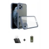 MARSİLYAN™- iPhone 11 Pro Max Kılıf Nova Asil Özel Seri - Siyah Joko Magic 5D Hayalet Cam + Şeffaf Kamera Lens Koruma Cam