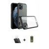 MARSİLYAN™- iPhone 11 Pro Max Kılıf Nova Asil Özel Seri - Siyah Joko Magic 5D Hayalet Cam + Şeffaf Kamera Lens Koruma Cam