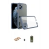 MARSİLYAN™- iPhone 11 Pro Max Kılıf Nova Asil Özel Seri - Siyah Joko Magic 5D Hayalet Cam + Renkli Kamera Lens Koruma Cam - TU