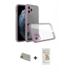 MARSİLYAN™- iPhone 11 Pro Max Kılıf Nova Asil Özel Seri - Siyah Mat Seramik Nano Ekran Koruyucu + Gold Rainbow Kamera Lens Koruma Cam