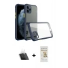 MARSİLYAN™- iPhone 11 Pro Max Kılıf Nova Asil Özel Seri - Siyah Mat Seramik Nano Ekran Koruyucu + Kamera Lens Koruma Cam - SF