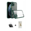 MARSİLYAN™- iPhone 11 Pro Max Kılıf Nova Asil Özel Seri - Siyah Mat Seramik Nano Ekran Koruyucu + Kamera Lens Koruma Cam - SF
