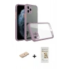 MARSİLYAN™- iPhone 11 Pro Max Kılıf Nova Asil Özel Seri - Siyah Mat Seramik Nano Ekran Koruyucu + Renkli Kamera Lens Koruma Cam - MI
