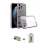 MARSİLYAN™- iPhone 11 Pro Max Kılıf Nova Asil Özel Seri - Siyah Polymer Nano Ekran Koruyucu + Rainbow Kamera Lens Koruma Cam - YL
