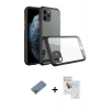 MARSİLYAN™- iPhone 11 Pro Max Kılıf Nova Asil Özel Seri - Siyah Seramik Nano Ekran Koruyucu + Metal Kamera Lens Koruma Cam - GD