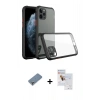 MARSİLYAN™- iPhone 11 Pro Max Kılıf Nova Asil Özel Seri - Siyah Seramik Nano Ekran Koruyucu + Metal Kamera Lens Koruma Cam - GS